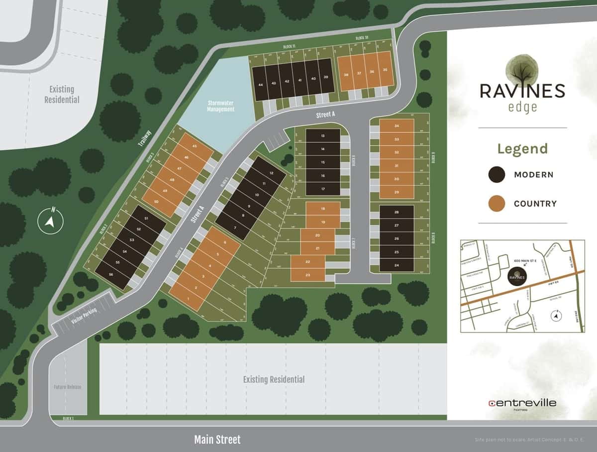 Ravines Edge Townhouse in Shelburne, Ontario, Canada preconstruction