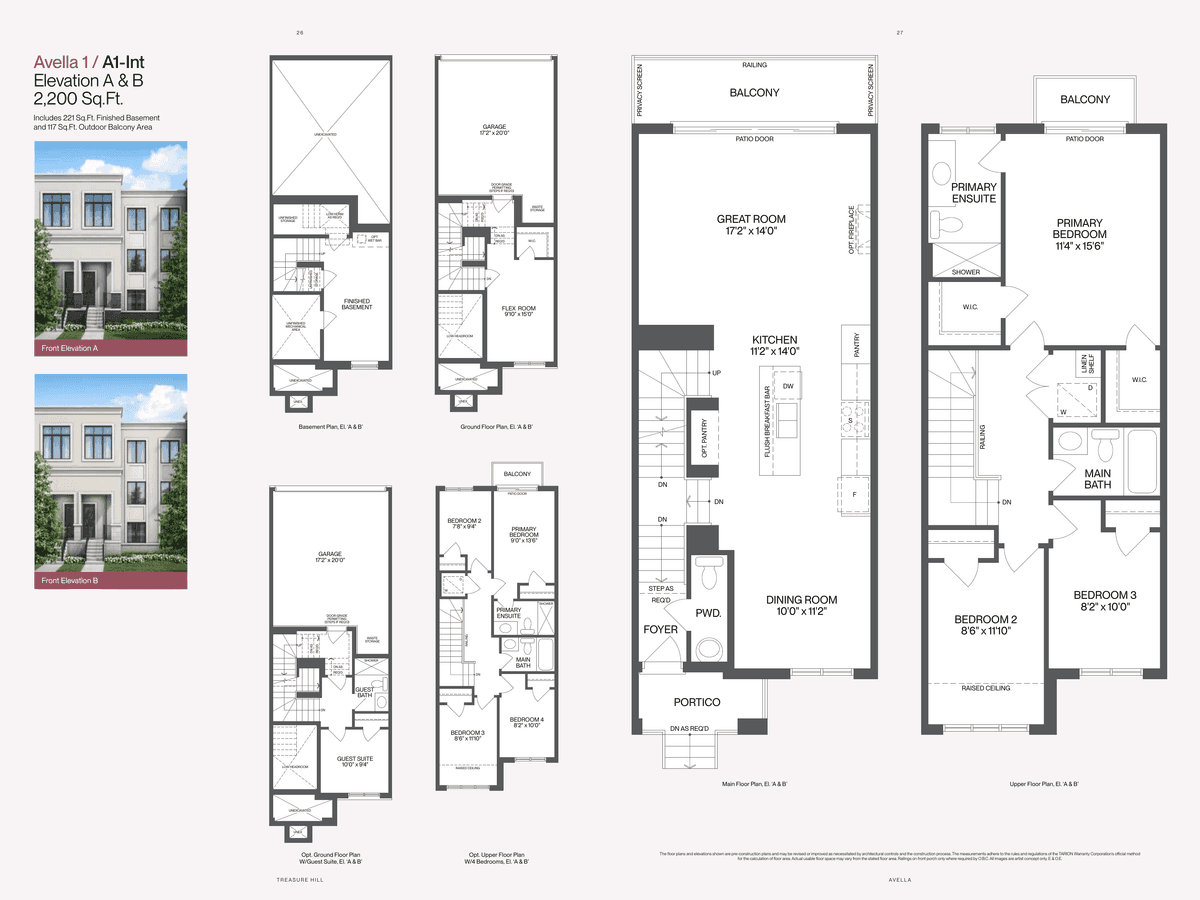 Avella Towns Aurora Townhouse in Aurora, Ontario, Canada preconstruction