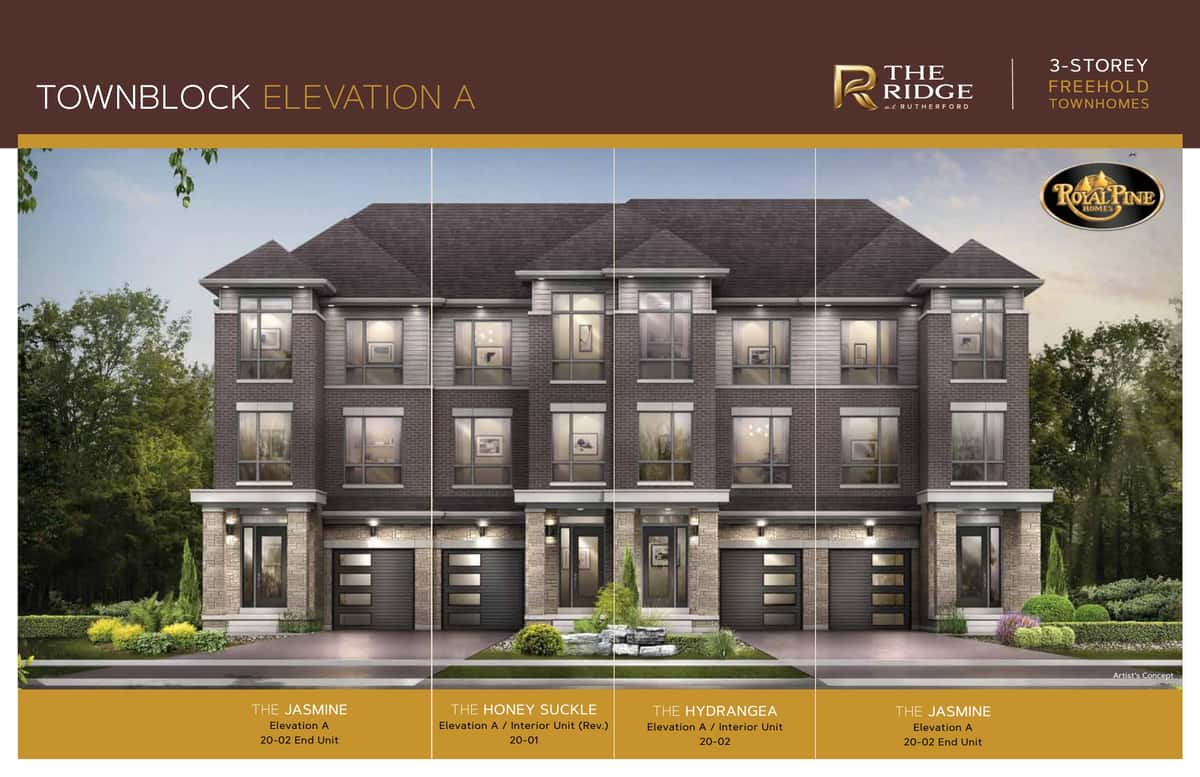 The Ridge at Rutherford Townhouse in Vaughan, Ontario, Canada preconstruction