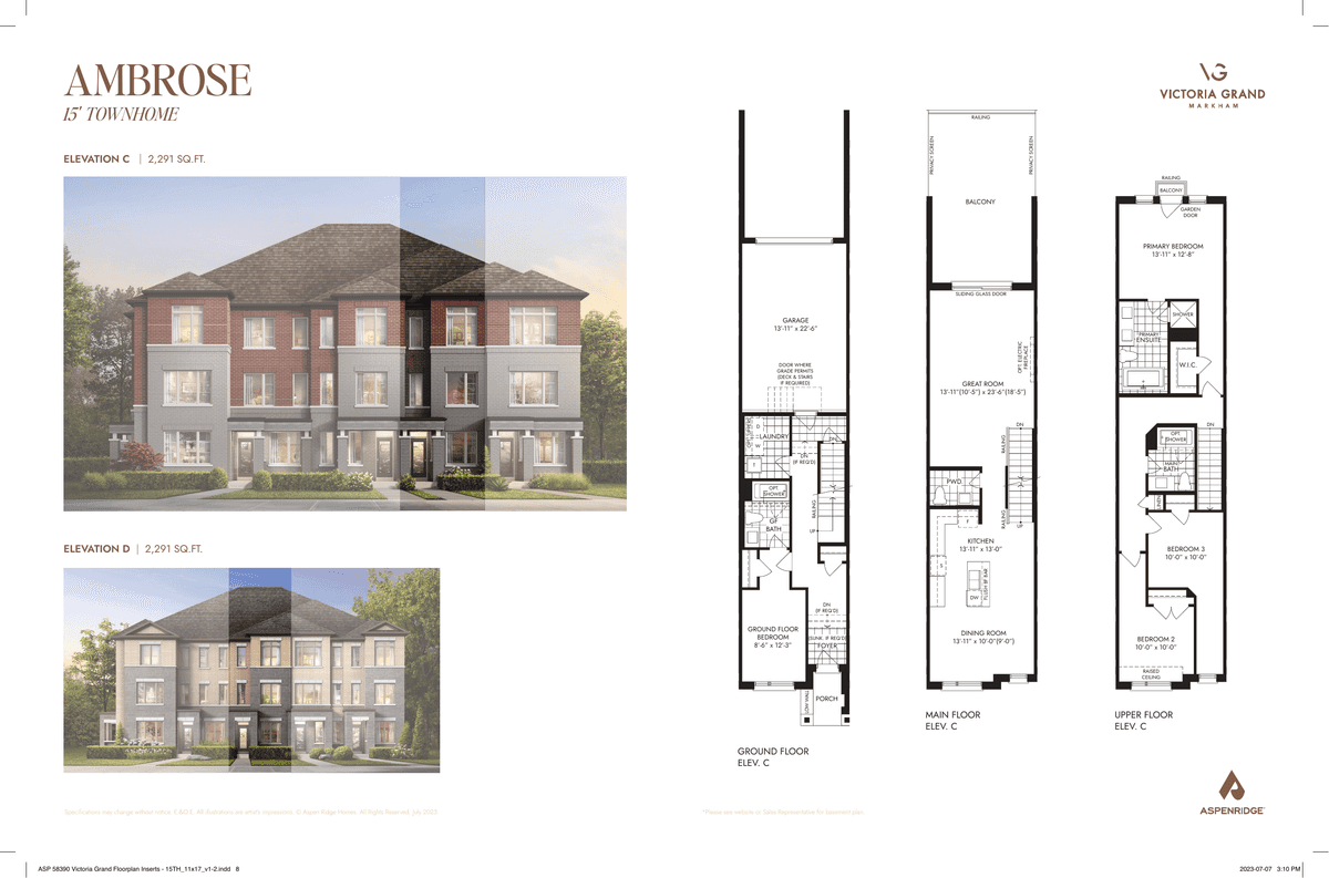Victoria Grand Aspen Ridge Townhouse in Markham, Ontario, Canada preconstruction