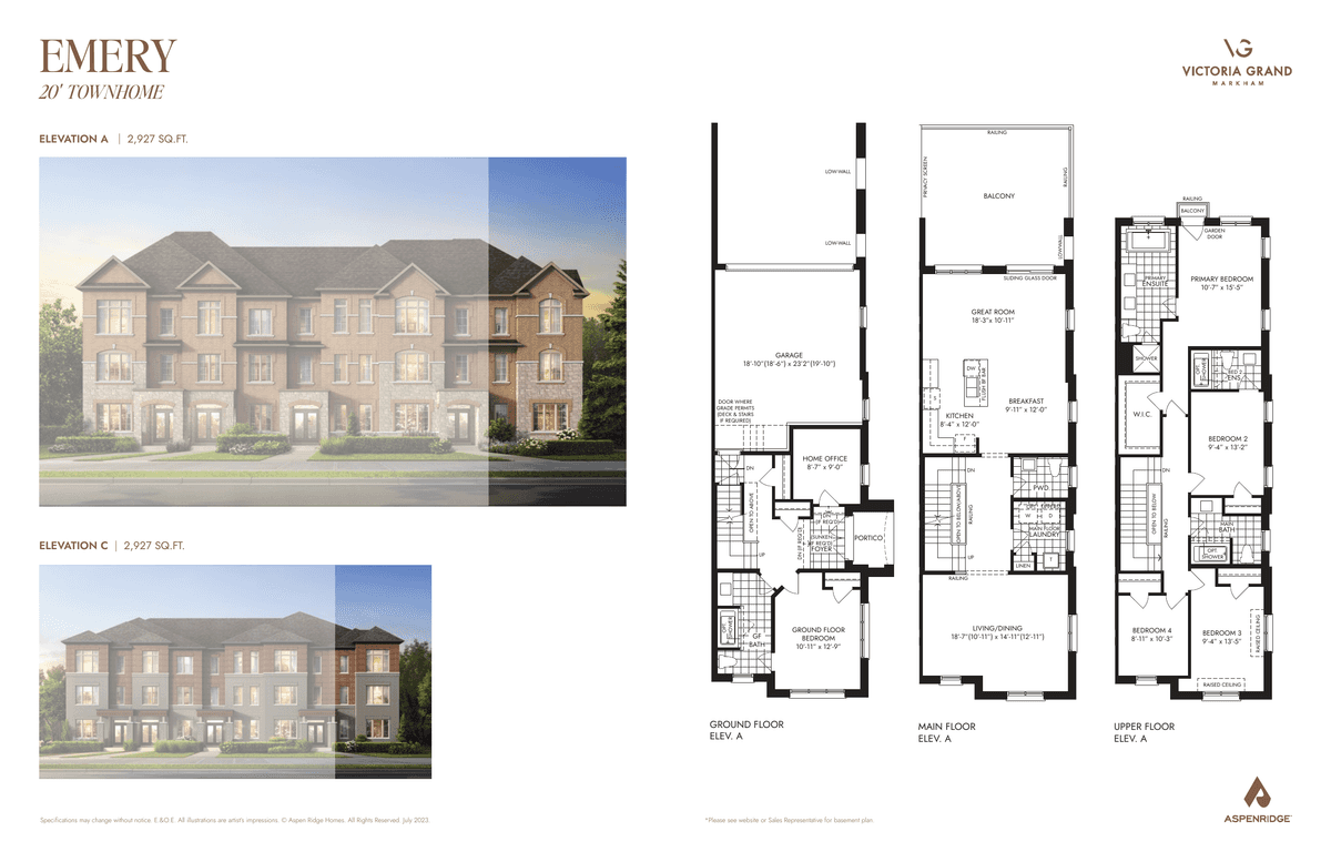 Victoria Grand Aspen Ridge Townhouse in Markham, Ontario, Canada preconstruction