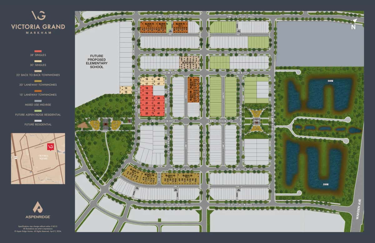 Victoria Grand Townhouse in Markham, Ontario, Canada preconstruction