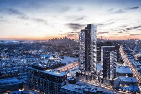 The Main tower II at Dawes Condo in Toronto, Ontario, Canada preconstruction