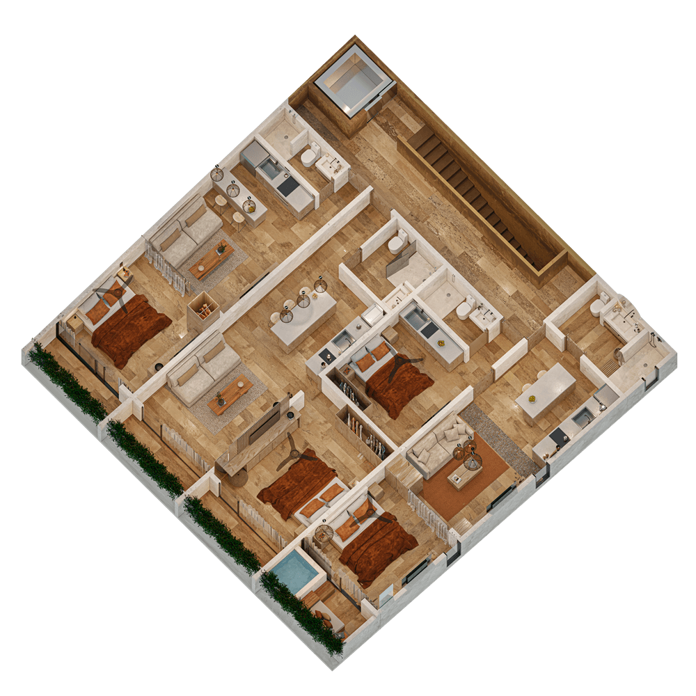 Casa Chichil Tulum - 1714563102217 Casa Chichil Planta 3D Octubre 2023