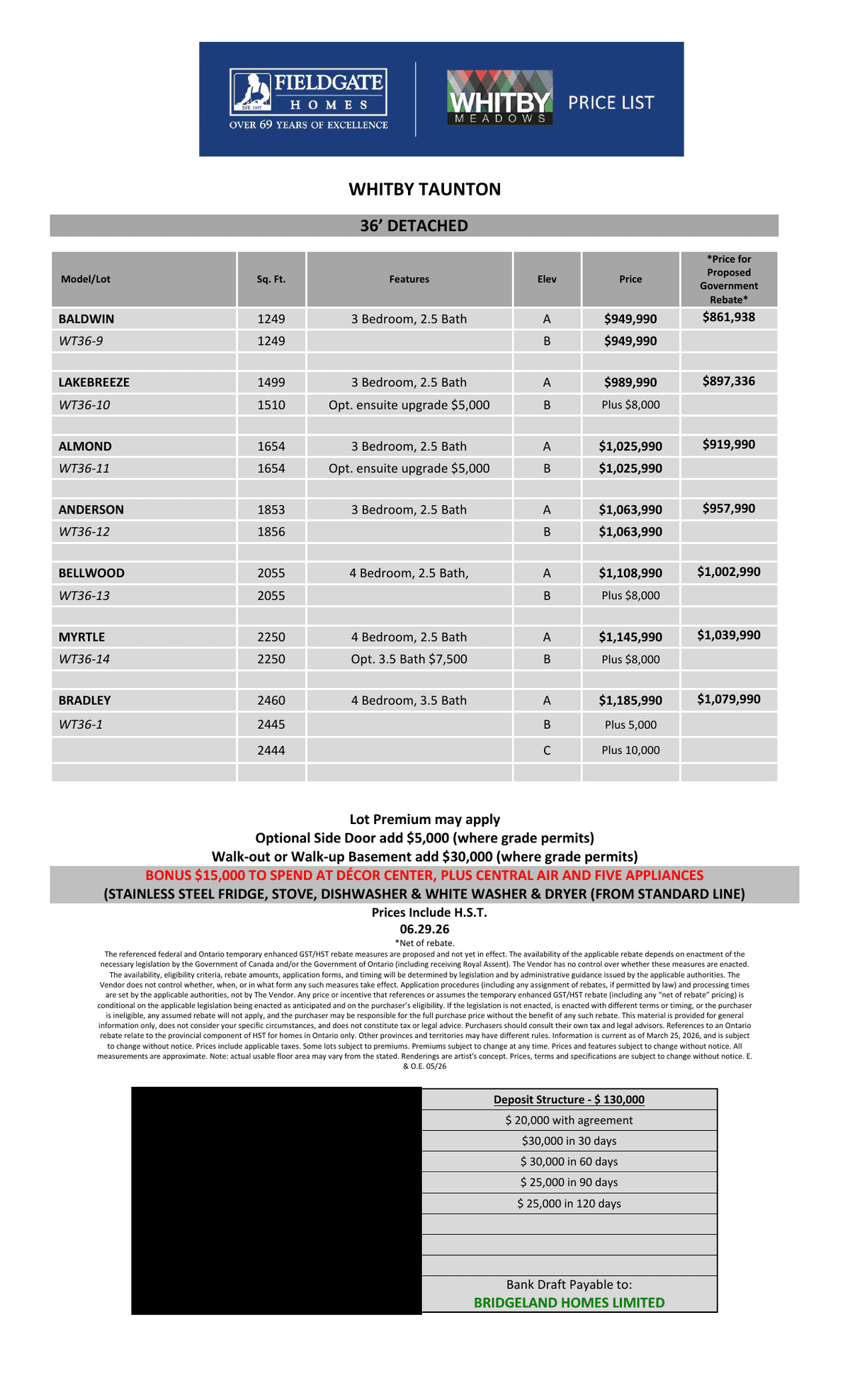 Whitby Meadow Fieldgate Detached in Whitby, Ontario, Canada 5 bedroom 4 bathroom preconstruction Whitby Meadow Fieldgate Detached in Whitby, Ontario, Canada 5 bedroom 4 bathroom preconstruction