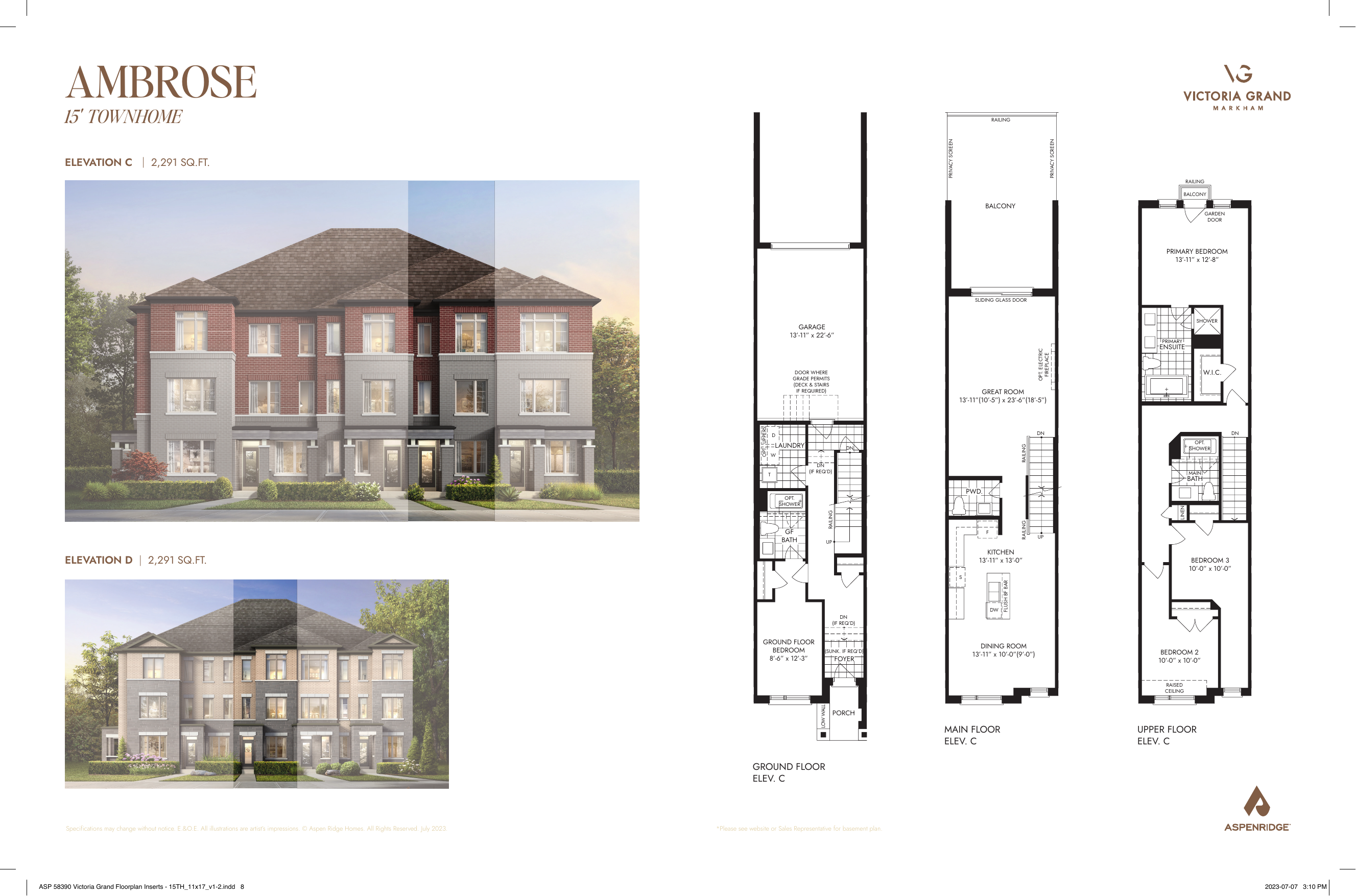 Victoria Grand Aspen Ridge Townhouse in Markham, Ontario, Canada preconstruction
