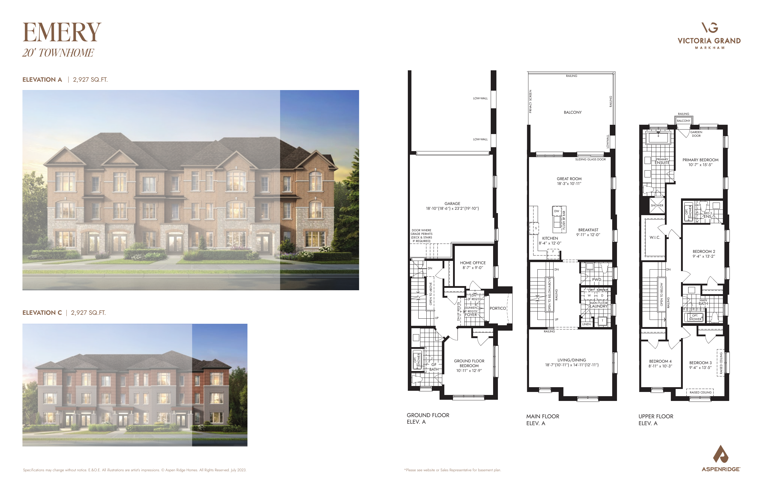 Victoria Grand Aspen Ridge Townhouse in Markham, Ontario, Canada preconstruction