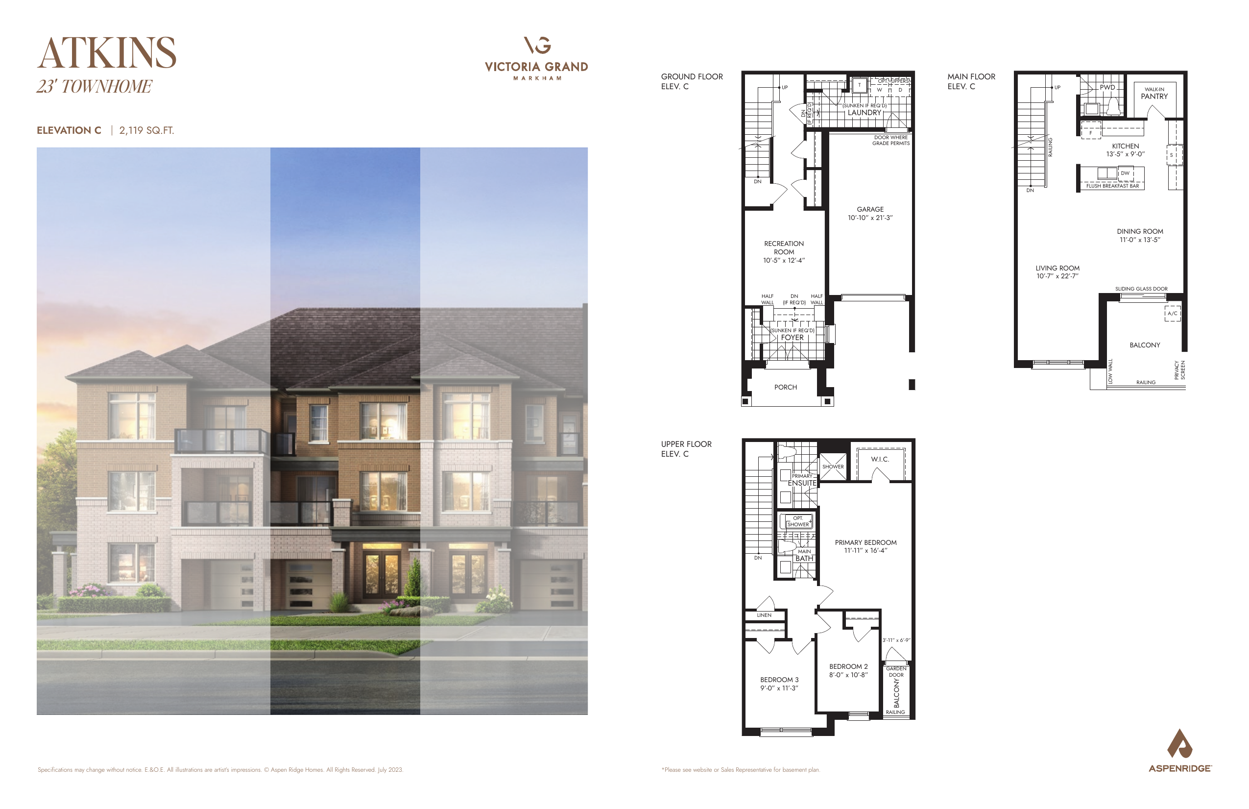 Victoria Grand Aspen Ridge Townhouse in Markham, Ontario, Canada preconstruction
